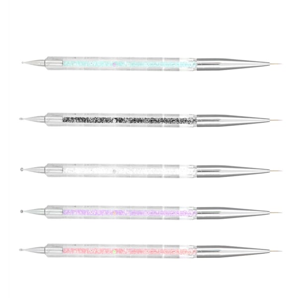 TIMH 5 kpl Double Heads Crystal Dotting Manikyyri työkalut Maalaus Dot Pen Nail Art Paint Set