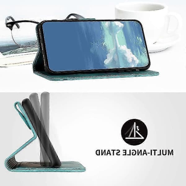 Etui til iPhone 14 Magnetisk Flip-etui i PU-læder med kortplads og stativ Green
