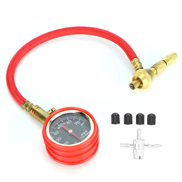 0‑70Psi Pointer Däcktrycksmätare Hög noggrannhet Dial Meter Däcktestare Bilmontering