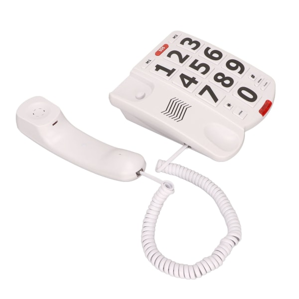 Stor knapptelefon Stor justerbar volym Sista nummer Återuppringning med sladd fast telefon för äldre ++