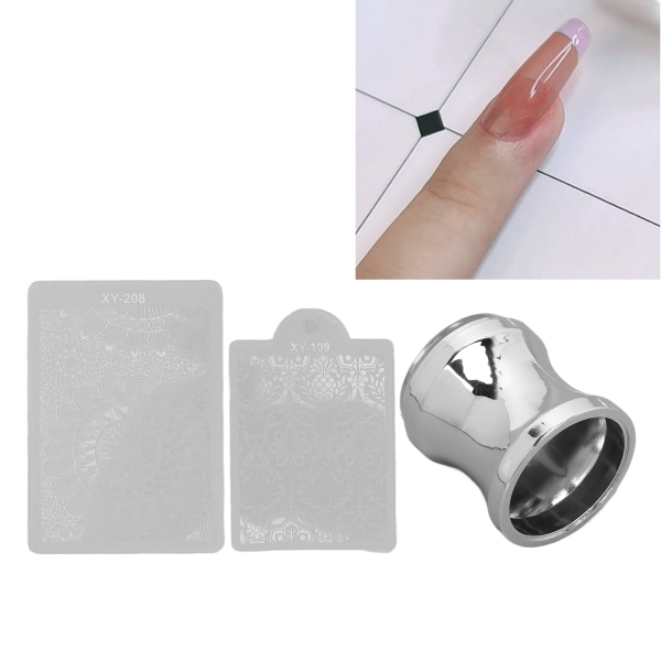 TIMH Nail Art Stamper silikoni läpinäkyvä Nail Stamper manikyyrityökalu leimauslevyillä