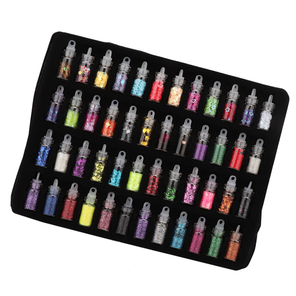 48 flasker Flash pailletter pulver dekoration DIY smykker epoxy formfremstillingsværktøj/