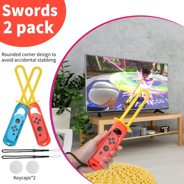 Switch Sports Accessories Set 2023 til Nintendo Switch Sportsspil 20-i-1: Golfkøller, tennisketchere, sværdgreb, håndledsstropper og benstropper 20 piece set