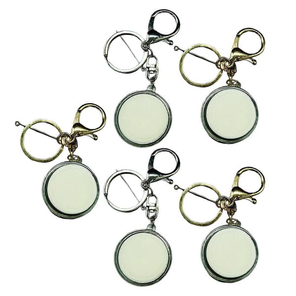 5 st souvenirhållare nyckelring bärbar 32 mm hängande samlingsask