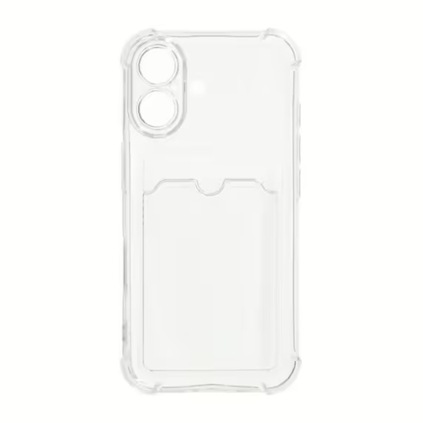 【BEMS】Compatible with iPhone 16 Phone Case Shockproof with Card Holder - Transparent