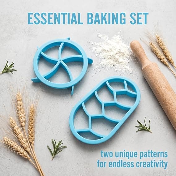 Sett med 2 kakeformer, brødstempelsett, bakverkform, kakeform for DIY-baking (himmelblå)