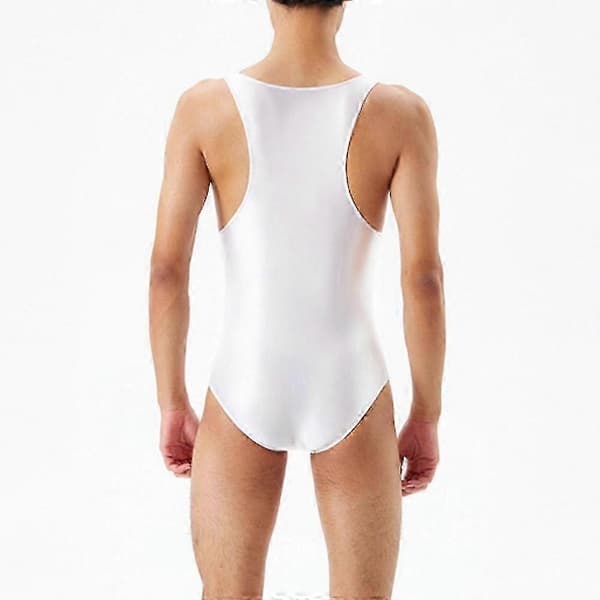 Ærmeløs badedragt til mænd, glat bodysuit for komfort og stil Black M