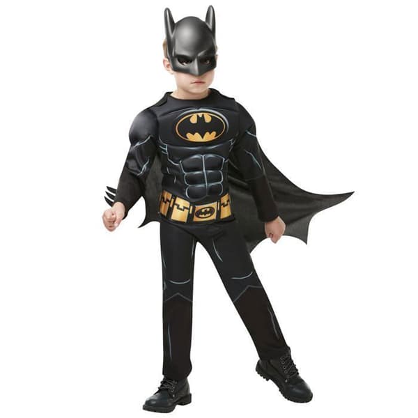 Deluxe Batman-kostyme med maske for gutter - 9 til 10 år (134 til 140 cm) 5-6 years old