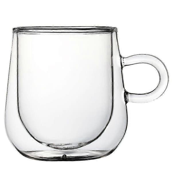 50ml/150ml/280ml Dobbeltveggede Glasskaffekopper Med Håndtak, Sett Med 2