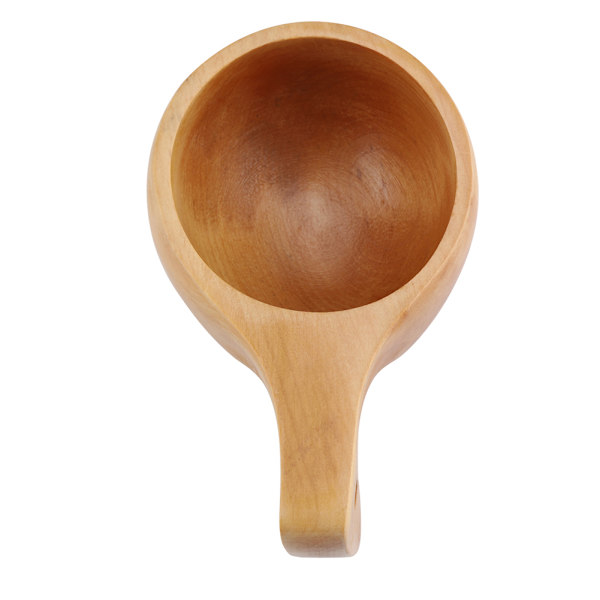 Bærbar trekopp for te og kaffe med håndtak - Naturlig tre drikkekrus #3