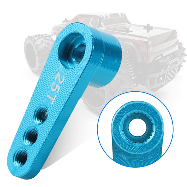 Alumiiniseos RC Ohjaus Servo Puolivarsi Sarvi 28.5mm 25T HSP 1/10 Kuorma-autolle (Sininen)