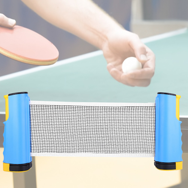 Udendørs Bærbar Bordtennis Net Durable Teleskopisk Foldbart Bordtennis Net Sport (Blå&Gul)