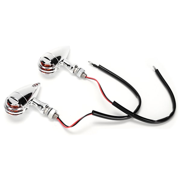 1 par Retro Style Universal Blinklys Lampe Motorcykel Modifikation Tilbehør Sølv