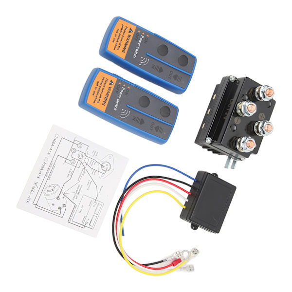 Trådlös Vinsch Fjärrkontroll Kit 500A Vinsch Solenoid Reläkontakt för 8000lbs till 12000lbs ATV UTV Vinsch DC 12V