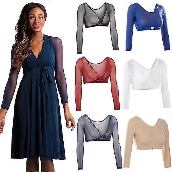 Transparent, sömlös, armformande, kort topp, plus size Kompatibel med kvinnor - Vändbar blus, vit white S