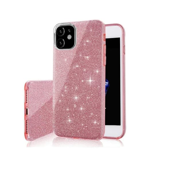 【BEMS】iPhone 12 / iPhone 12 PRO - 3in1 Glitter Elegant Pehmeä Kuori Rosa pink