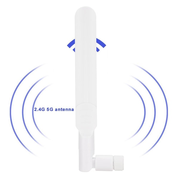 2,4G/5G/5,8G Dual Band Trådløs WiFi-antenne til ASUS Router Omnidirektionel antenne (hvid)++