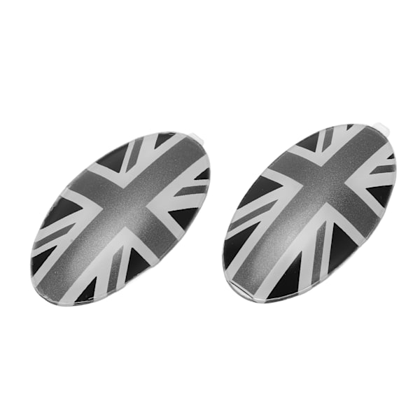 1 Par Vänster Höger Grå Union Jack Växelspaksknopp Trim Badge Covers Ersättning för Cooper F54 F55 F56 F57 F60