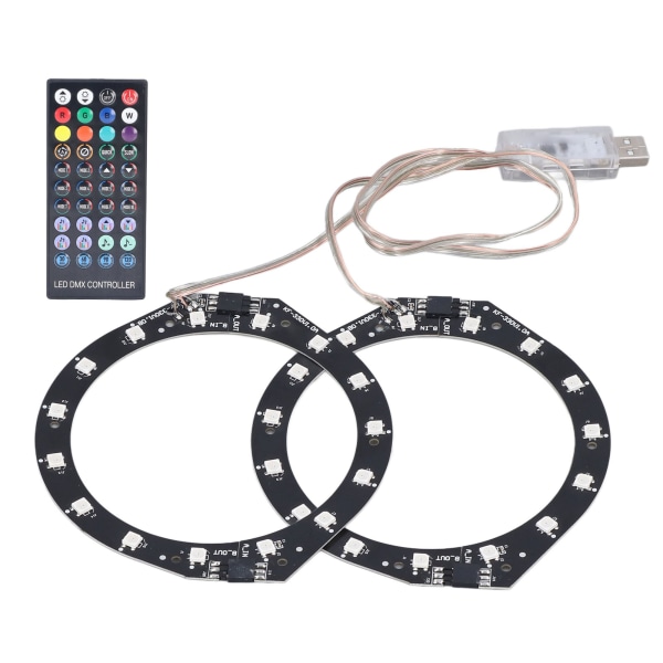 RGB LED-ljusring Bluetooth Sync Music 400-effekter 8 färger LED-bandljus med appkontroll för PS5-konsol ++