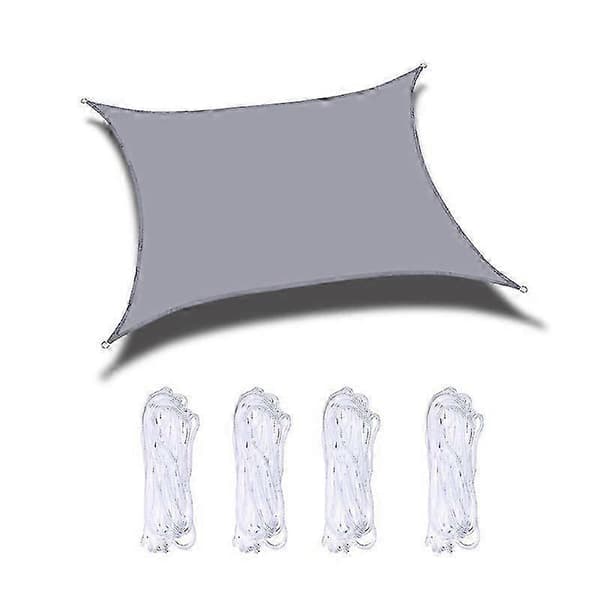 2m x 2,5m utendørs solseil vanntett UV-beskyttende solskjerming Gray