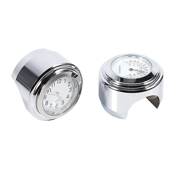 7/8\" 1\" Motorsykkel Styre Montering Klokke Skive Termometer Temp Hvit