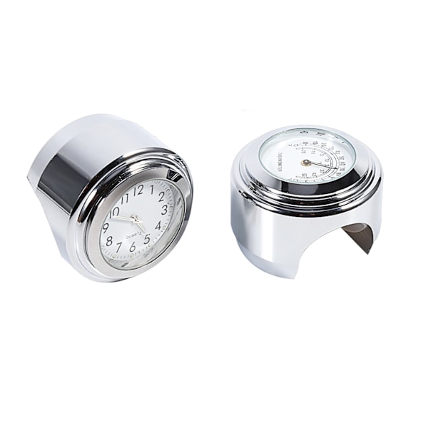 【BEMS】7/8\" 1\" Motorsykkel Styrefeste Klokke Termometer Temp Hvit