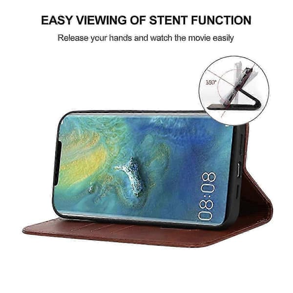【BEMS】Kompatibel med Huawei Mate 20 Pro Magnetisk Stängning Läderfodral