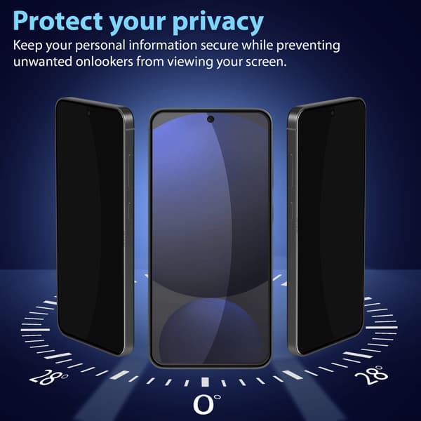 【BEMS】2-Pack Compatible with Samsung S24 FE Privacy Screen Protector - Tempered Glass 9H - Super Quality 3D