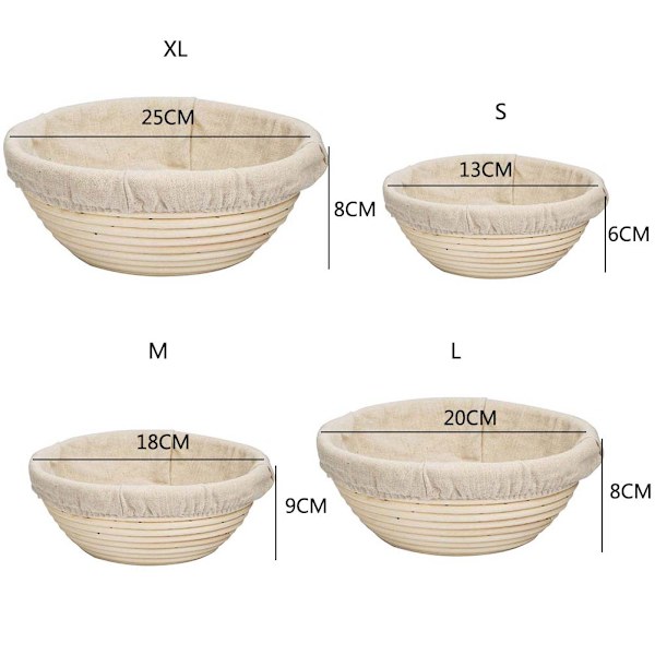 【BEMS】Proofing Basket Compatible with Rattan Bread, Natural Sourdough Bowl, Kitchen Baking