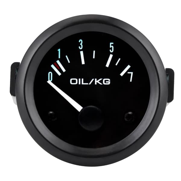 Universal olietryksmåler 12V 0-7kg/cm² 52mm Dia Bilinstrument m/sensor Hvidt LED-lys