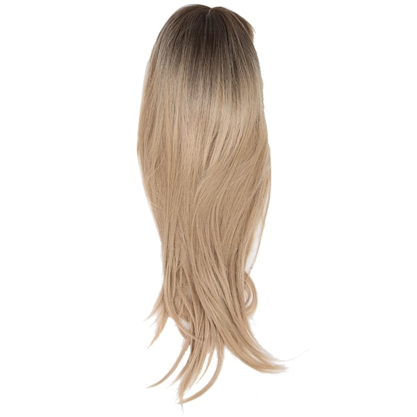 Front blonder parykk bangs langt rett blondt hår Syntetisk varmebestandig fiber hår for kvinner 70 cm MQF288 1++/