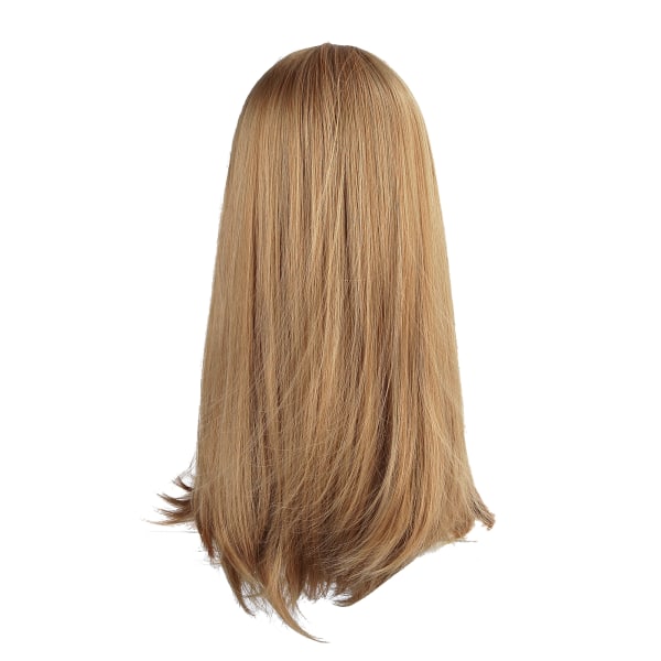 TIMH lc6083‑1 Gull langt rett hår parykk med smell Cosplay falskt hår parykk til fest Halloween 60 cm
