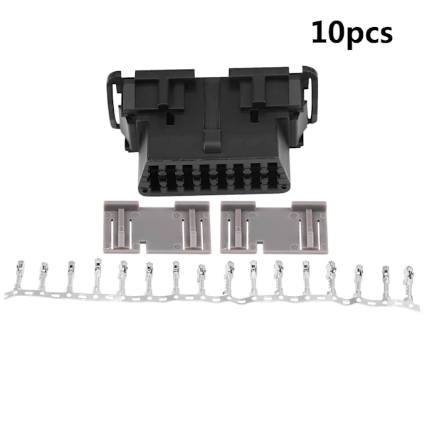 OBD2 II 16-stifts honkontakt OBDII-kabelbil Auto Adapter Plug Shell Kit för Kia J1962