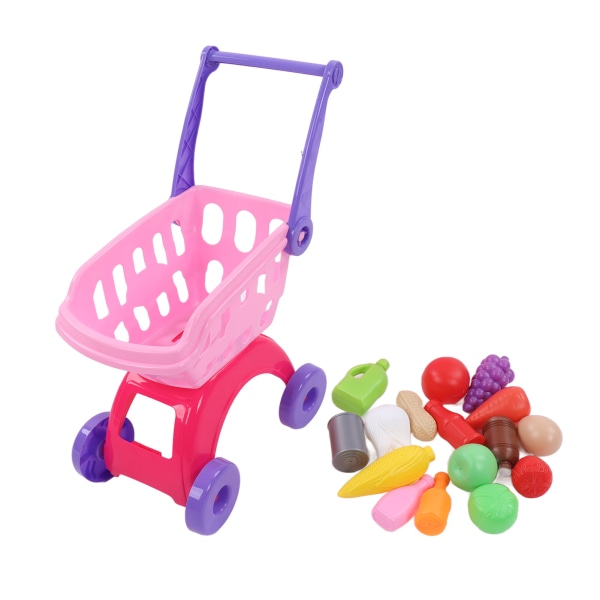 Frugt Indkøbskurv Legetøj Simulering Multifunktionel Indkøbskurv Foregive Legetøj til børn Pink