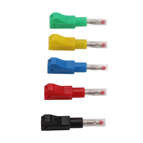 10 st 4mm Retraktila Bananpluggar Svetsbara Testledningar CAT II 600V 32A 5 Färger för 3C Digital Utrustning
