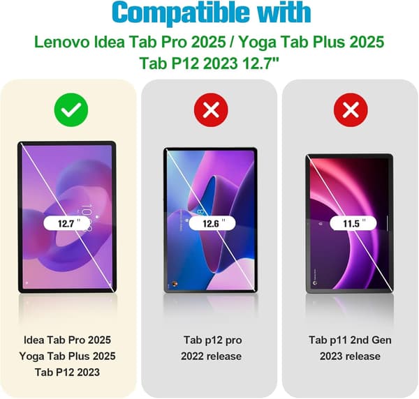 2-Pack Compatible with Lenovo Idea Tab Pro 12.7" Tempered Glass Screen Protector 308
