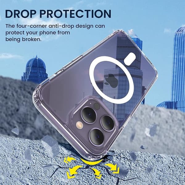 【BEMS】BOOM Kompatibel med iPhone 14 Pro Max Deksel Magsafe - Transparent Transparent 52