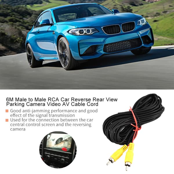 【BEMS】6M Han til Han RCA Bil Bakkamera Video AV Kabel Ledning
