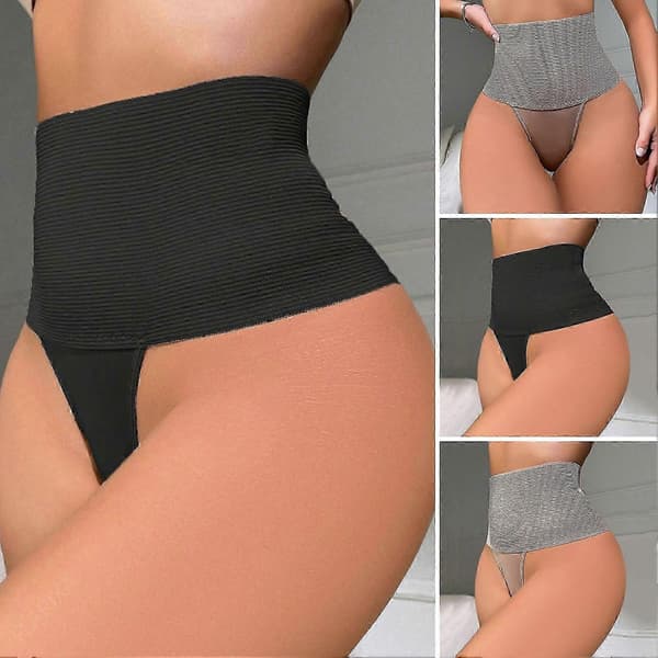 Kvinner Høy Midje Kontroll Mage Truser Ensfargede Body Shaper Slankende Truser Elastiske Black S