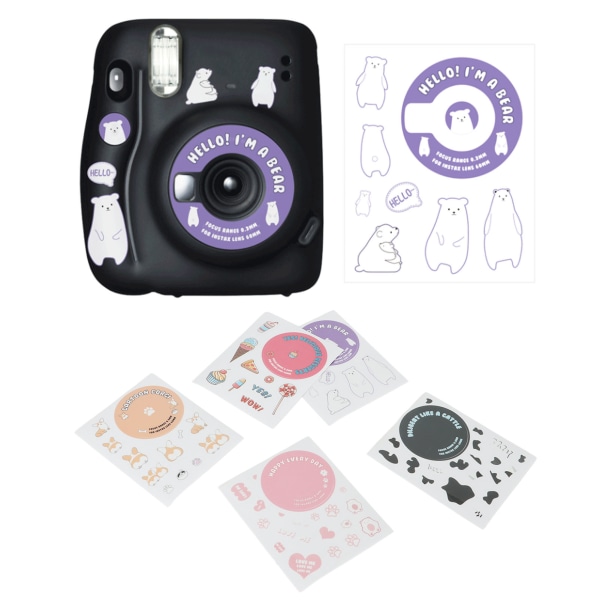 Sisustus Söpö sarjakuva tee-se-itse-tarrat 5 erikuvioista kameratarraa Fuji Instax Mini 11 -kameran jälkiruokaeläinsarjaan /