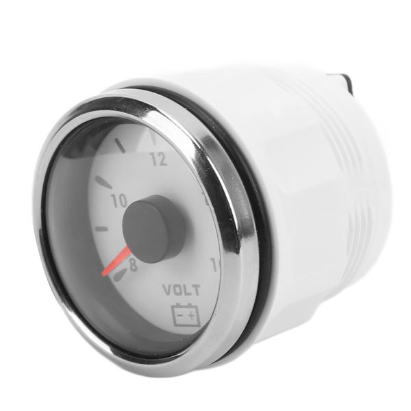 52 mm marin spændingsmåler 8‑16V viser 7 farver baggrundsbelysning IP67 vandtæt voltmeter til båd RV bil 9‑32V Hvid