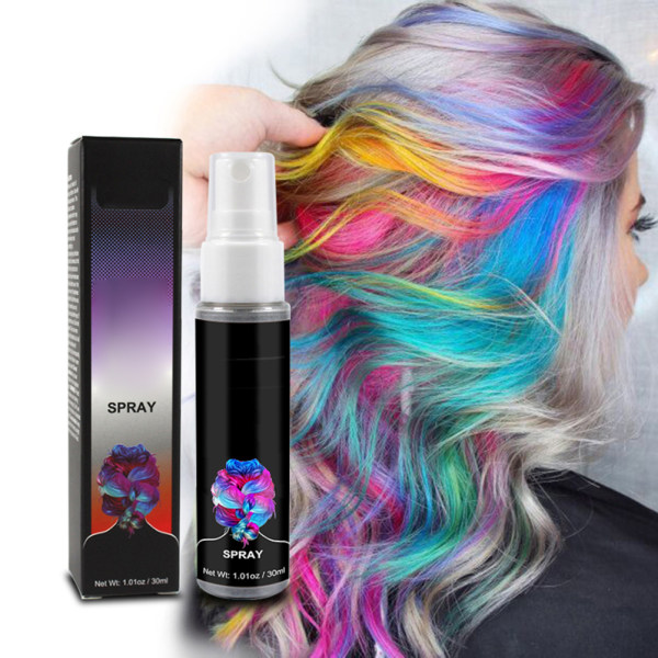 30ml disponibel hårfärgningsspray Snabb tillfällig fest hårsprayvax för halloweenfest++/