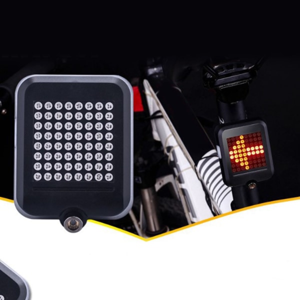 Cykelbaklykta LED Blinkers Full Intelligent Sensing Autobroms USB Uppladdningsbart utomhustillbehör Svart