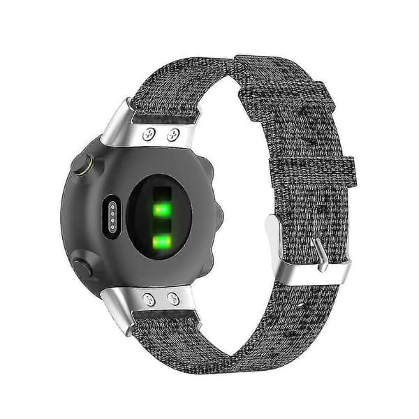 För Garmin Forerunner 45 Nylon Klockarmband Armband Slitstarkt -JA Gray
