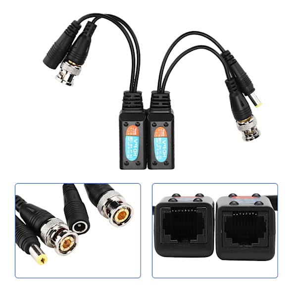 8MP CVI/AHD/TVI/CVBS Video Power Balun -lähetin kiertävällä parilla 12–48V