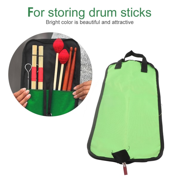 TIMH IRIN Drum Stick -säilytyslaukku Kannettava rumpupuikko käsilaukku kahvalla (vihreä)