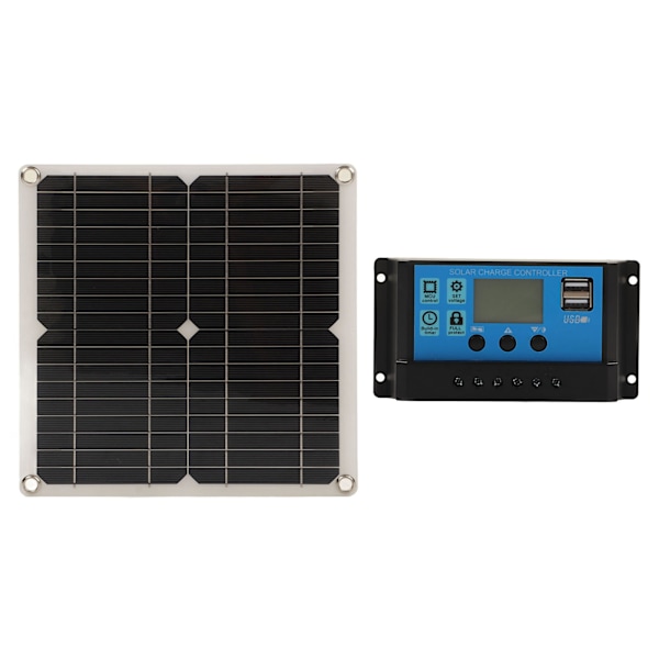 RV Solcellepanel 12W Mono Solcelle Batterilader Panel Adaptiv Integrert Spenningsreguleringsmodul Intelligent Kontroll med Laderegulering 30A