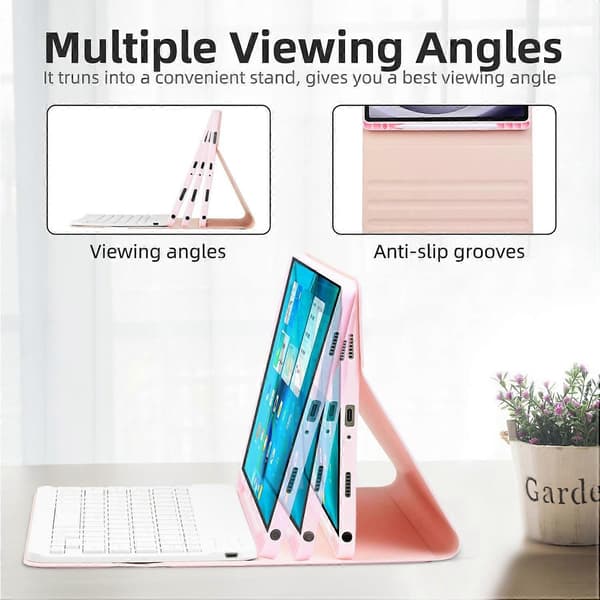 【BEMS】Compatible with Samsung Galaxy Tab A9+ Leather Case with Detachable RGB Backlit Keyboard Style C