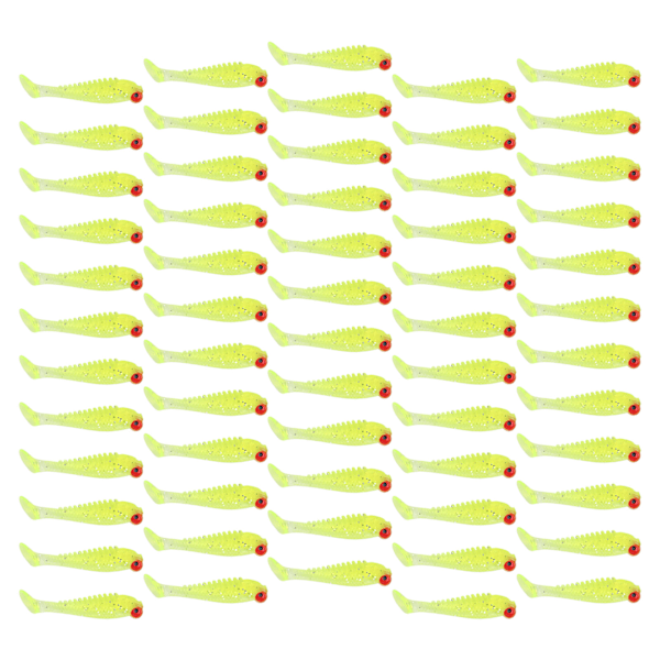 50 st/påse konstgjorda fiskedrag Mjuka silikonbeten Naturtrogna paddla svans Swimbbait Grön
