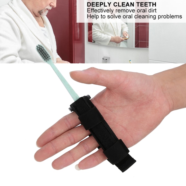 Ældreplejetandbørste Gigt Håndspasmerengørende tandbørste med håndholdt strop++/